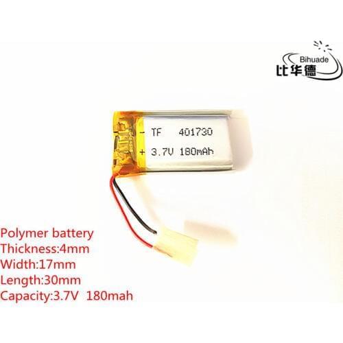 10pcs/lot 3.7V 180mAh 401730 Lithium Polymer Li-Po li ion Rechargeable Battery cells For Mp3 MP4 MP5