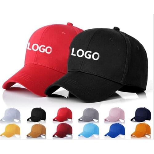 10pcs a Lot Custom 3D Silicone Printed Logo Baseball Caps for Men & Women Solid Cotton Travel Hat Advertising Embroidery Name