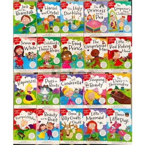 20 Books/set,Natural Spelling Reading Fairy Tales,Reading with Phonics,children English Learning Books,bed Time Reading Books