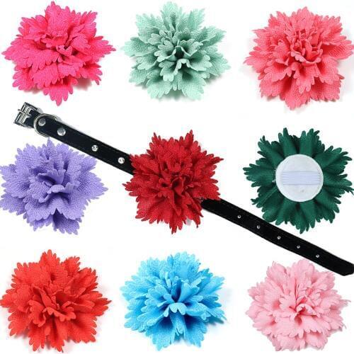 20pcs Adorable Pet Dog Cat Collar Charms/Tags Removable Solid Flower Dog Collar Accessory Pet Bows Pet Supplies