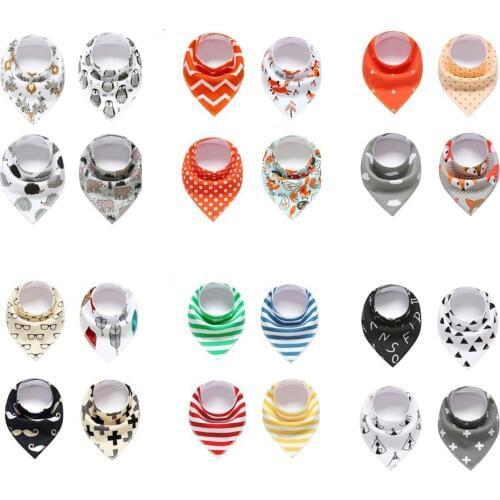 4Pcs/Lot Baby Bibs Boy Girl Bandana Water Absorb Bib Burp Cloth Triangle Cotton Baby Scarf Burp Baby Christmas Accessories
