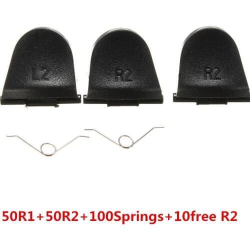 50 SETS L2 R2 Trigger Button with 100pcs Springs Replacement for Sony PS4 PlayStation 4 Dualshock Controller gamepad+10 Free R2