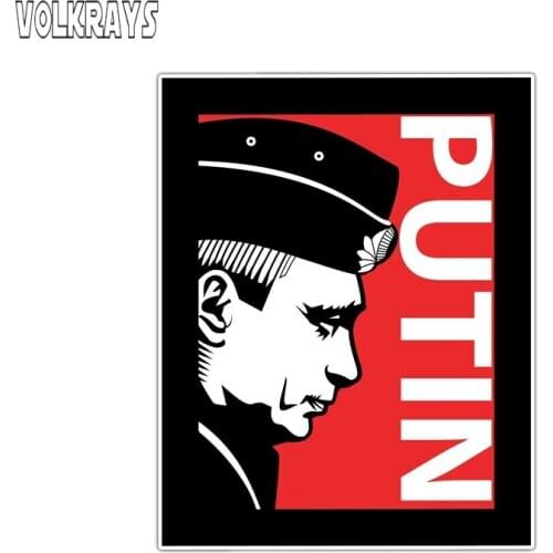 Volkrays Personality Car Sticker Vladimir Putin Russia Accessories Reflective Waterproof Cover Scratches Vinyl Decal,13cm*10cm