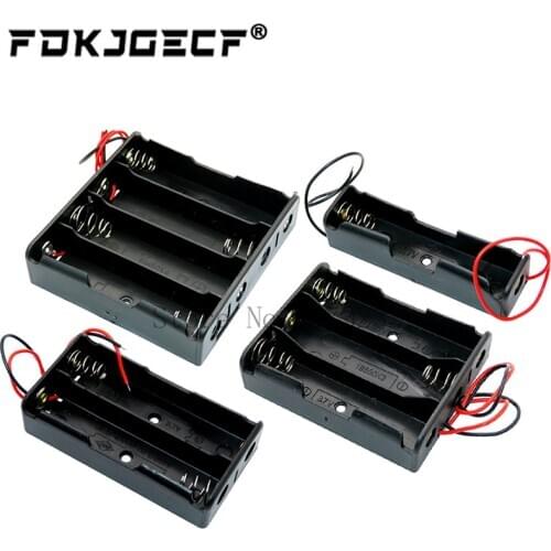 Black Plastic 1x 2x 3x 4x 18650 Battery Storage Box Case 1 2 3 4 Slot Way DIY Batteries Clip Holder Container With Wire Lead Pin