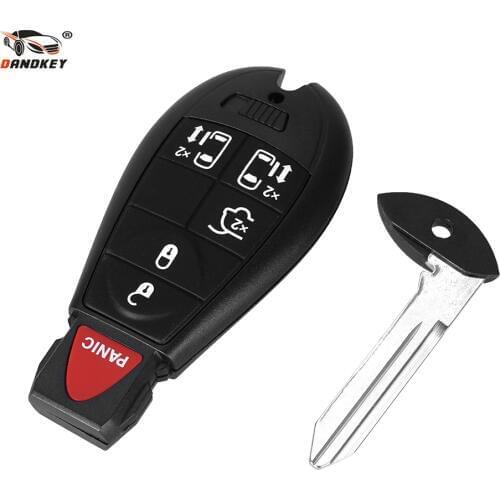 DANDKEY 6 Button Remote Smart Key Shell Blank Blade For Chrysler Jeep Dodge Grand Caravan Durango Charger Journey Key Case New