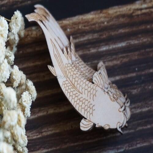 Wooden Koi Carp Swimming Long Craft Shape Ply Sea Fishing Fish Water