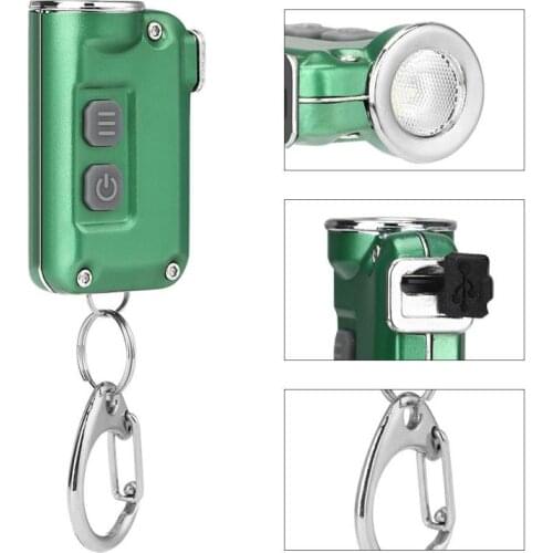 Mini double switch keychain light USB rechargeable flashlight camping light portable flashlight emergency light Outdoor Tools