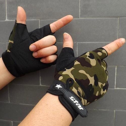 Men Antiskid Cycling Bike Mittens Gym Fitness Sports Half Finger Gloves Men Women Half Finger Road Bike Gloves Eldiven