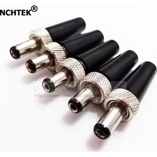 NCHTEK Lockable DC 5.5*2.1mm Power Male Plug Adapter Connector With Screw Nut Locking For Cable/Free Shipping/30PCS