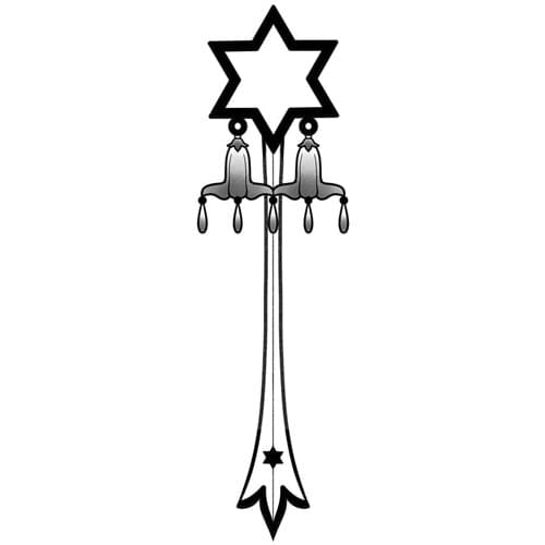 19MM×68MM Six-pointed Star Key Tattoo Sticker Lasting Waterproof Personality Retro Artistic Girl