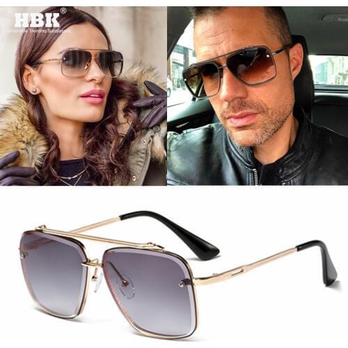 Luxury Brand Square Sunglasses Metal Frame Shades for Men Women Retro 2019 Celebrity Superstar Sun Glasses De Sol Female UV400