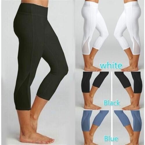 High Waist Sport Seamless Leggings Women Solid Color Mesh Splicing Yoga Pants For Women Breathable Workout Gym Leggings