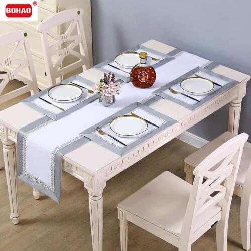 Table runner Tablecloth Table Cover Rectangular Bright Diamond Edge Dustproof Tablecloth Home Party Decor Dining Table Set