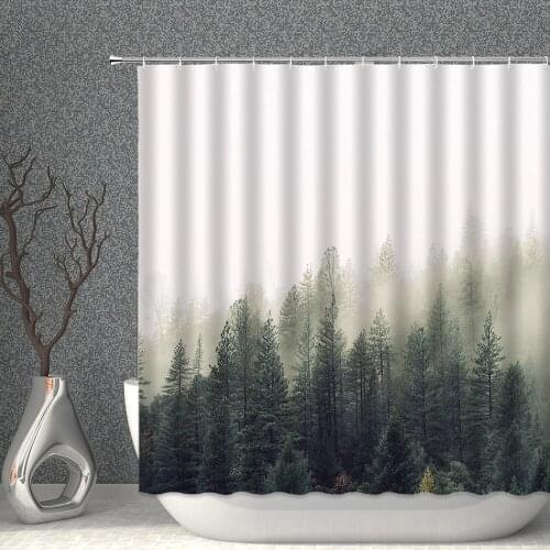 Shower Curtain Tree View Plant Landscape Home Decor Polyester Waterproof Bathroom Accessories Background Curtains With Hook