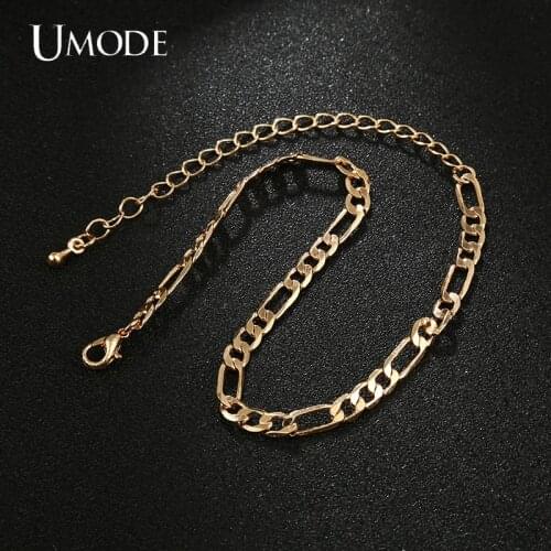 UMODE 2021 NEW Fashion Hip Hop Electroplating gold Tennis Chain Bracelet for Women Extension Chain Bracelets Jewelry LUB0239