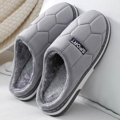 Winter Home slippers Men Comfortable Indoor Slipper Man Shoes Plus Size 40-51Warm plush Flock Non slip Flats Male slippers