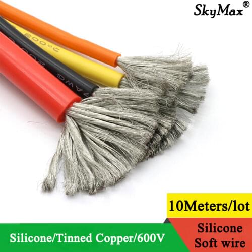 16AWG Silicone Wire 1.27mm Square Insulated Flexible Electrical Cable Heatproof Tinned Copper Silica Gel Soft DIY Core Test Line