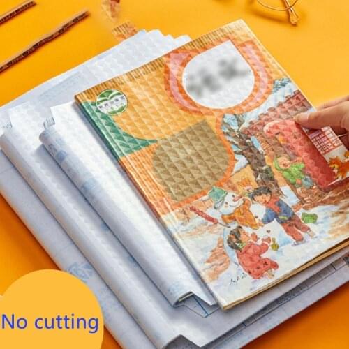 10 Pcs/Pack Self-adhesive Book Cover Waterproof Transparent Notebook Films For School Covers Protector Case Book Wrapping B O0V6