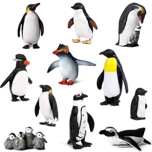 11 Kidns Simulation Penguin Animal Figure Collectible Toys Sea Life Animal Action Figures Kids Plastic Cement Toys