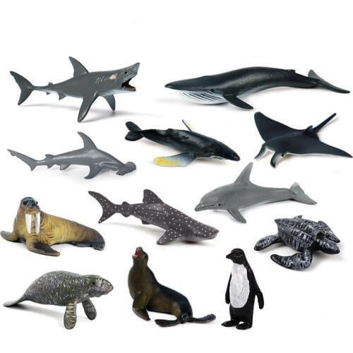 12pcs/set Simulation Sea Life Animal Action Figures PVC Figure Collectible Toys Anime Figure Figurines Kids Cognitive Toys