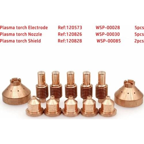 100% Brand New Torch Electrode Nozzles 120573 120826 12pcs Plasma Tips