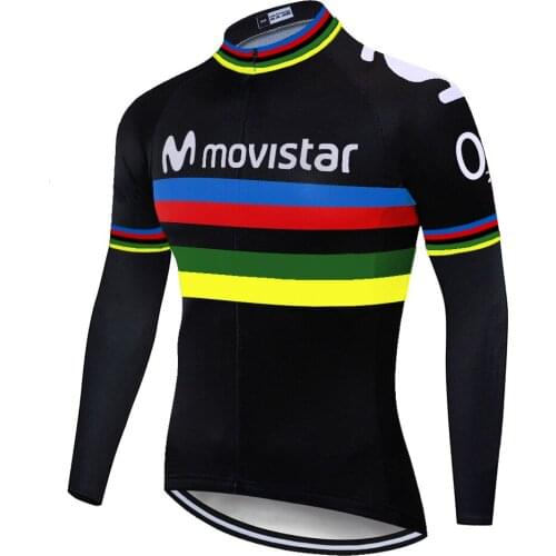 2020 pro team movistar cycling jersey summer spring quick dry breathable long sleeve jersey Men camisa ciclismo masculina