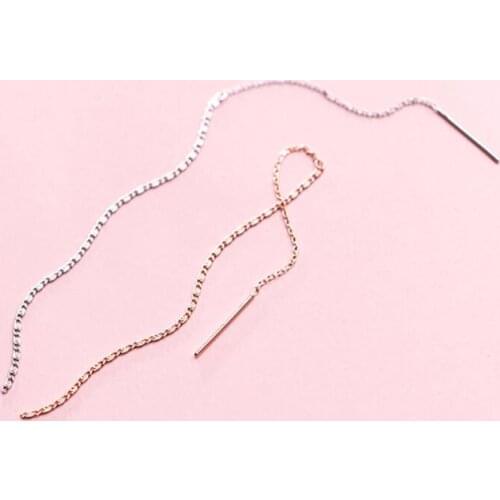 925 Sterling Silver Simple Threader Line Thread Earrings Women Jewelry Gift A1621