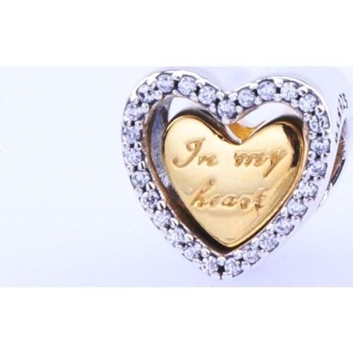 Authentic 925 Sterling Silver Bead Creativity Fashion Double Heart Beads Fit Original Pandora Bracelet For Women Diy Jewelry