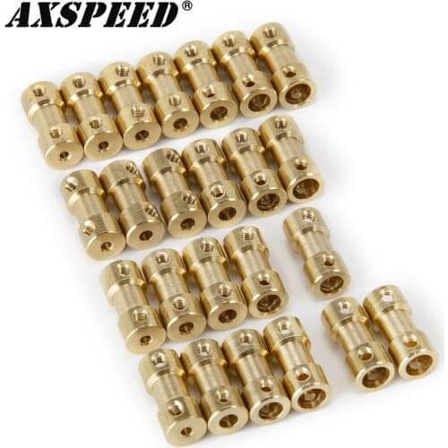 AXSPEED 10PCS/Set Brass Flexible Motor Shaft Coupling Coupler Motor Transmission Connector for RC Boat Model Toy Cardan Joint