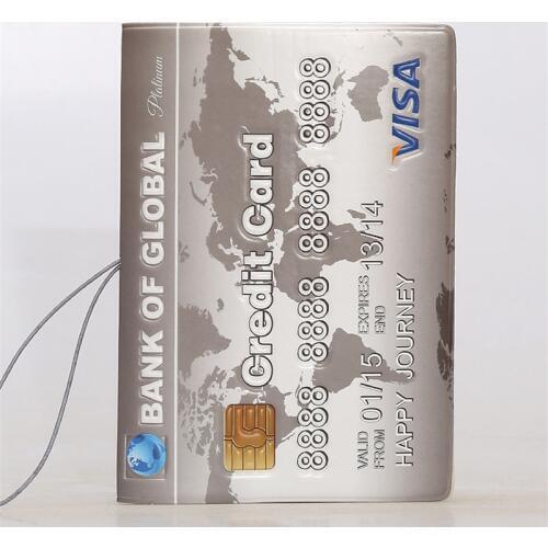 BANK OF GLOBAL credit card Passport Holder,3D Design PVC Leather Travel ID Card Holder Passport Cover 14*10CM