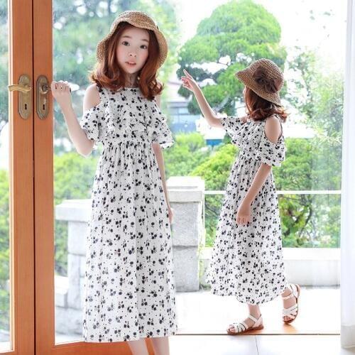 White Girls Dress Summer 2018 Fashion Children Clothing Kids Flower Dress Cotton Princess Beach Dress in Holiday Girls Clothes