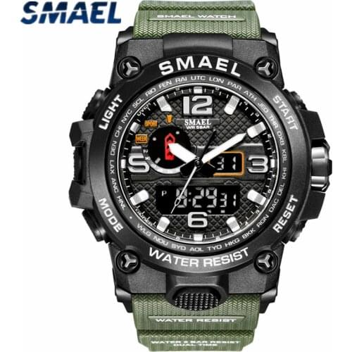 SMAEL Fashion Style Mens Sport Watches Analog Quartz Watch Men Waterproof Army Military Casual Digital Clock Relogio Masculino G