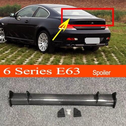 E63 Real Carbon Fiber GT-style Car-styling Sporty Rear Trunk Wing Spoiler for BMW 6 Series E63 Coupe 2002-2007