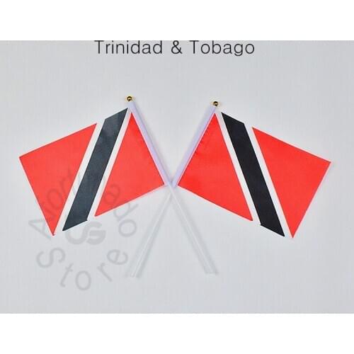 Trinidad Tobago 14*21cm flag Banner meet Parade party hand waving National flag Home Decoration flag banner