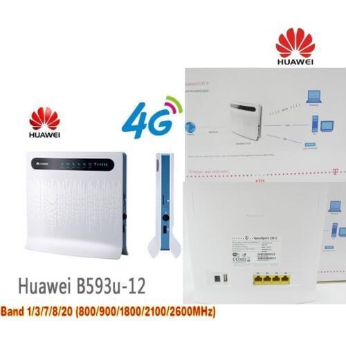 Lot of 10pcs Unlocked New Huawei B593 B593u-12 4G LTE 150Mbps CPE Router with Sim Card Slot with 4 La+ B593 4g SMA antenna