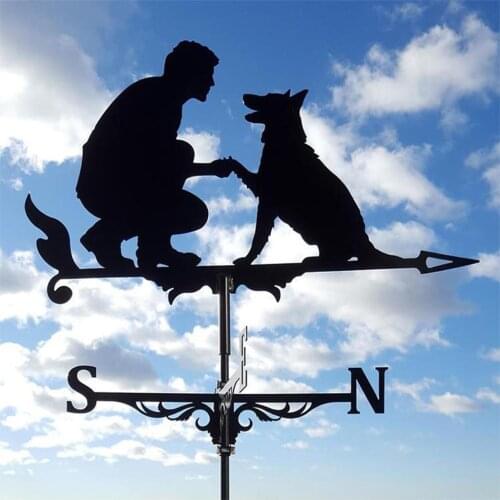 Farmhouse Weather Vane Roof Mount Rod Wind Direction Indicator Outdoor Yard Garden Ornaments
