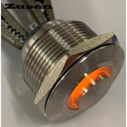 Zusen 22mm metal switch 1NO of four pins push button switch with ring illuminated (ZS22H-10E/J/Y/12V/S)