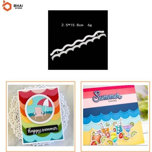 Wavy Line Metal Cutting Dies Stencil DIY Cards Stencils Photo Album Embossing Paper Making Scrapbooking Craft Dies 2021 New