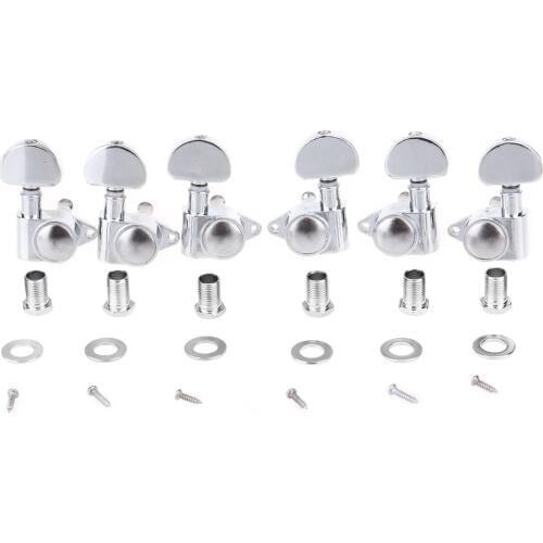 Musiclily 3R3L Roto Style Sealed Guitar Machine Heads Tuners Tuning Keys Set for Gibson or Epiphone Les Paul SG ES, Chrome