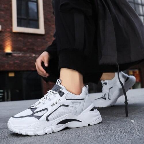 2021 Spring The New Men Casual Shoes Lightweight Joker Simple Personality Loafers Breathable Hard-Wearing Lace-up