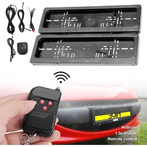2pcs EU Electric Hidden License Plate Kit with Remote Control Hide-Away License Plate Shutter Car License Plate Accessories