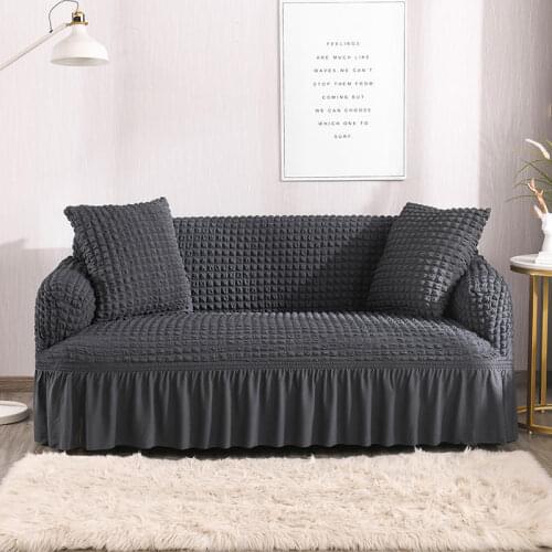 Solid Color Elastic Sofa Cover for Living Room 3D Plaid Fabric Stretch Sectional Slipcovers Sofa Couch Cover L Shape 1-4-Seaters