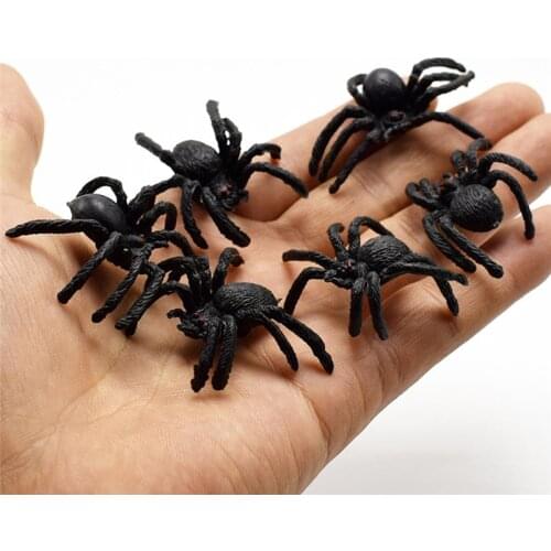 50pcs horror black spider haunted house spider web party decoration supplies simulation trickyhalloween decoration@3