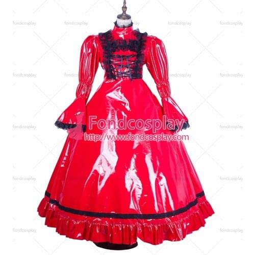 Sissy PVC lolita punk gothic vinyl long dress Tailor-made[G1769]