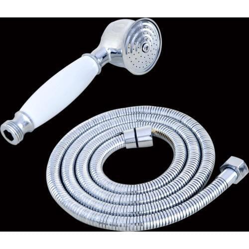 Polished Chrome Brass Telephone Style Bathroom Shower Head Water Saving Hand Held Shower Head Spray &1.5m Hose Kxz049
