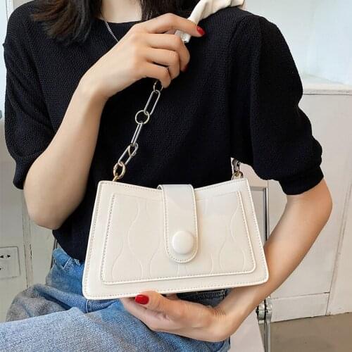 Simple Female Leather Shoulder Bags Pure Color Square Messenger Bag Ladies Leather Tote Handbags for Women White Crossbody Bags