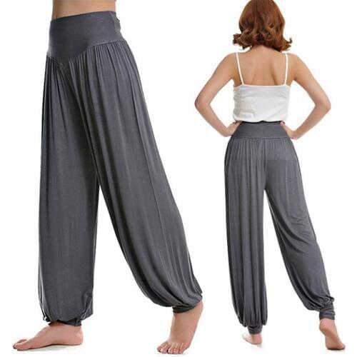 Unisex Casual Loose Leisure Pants Yo ga Dance Long Pants Loose Sports Pants Soft Women Solid Bloomers Fitness Sports Yo ga Pants