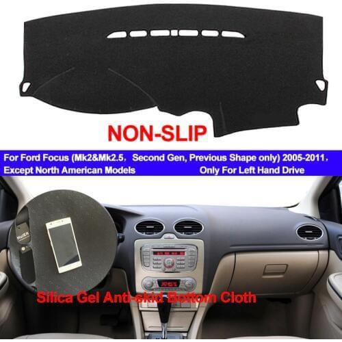 TAIJS Car Dashboard Cover Silicone Non-Slip For Ford Focus 2 MK2 2005 2006 2007 2008 2009 2010 2011 Carpet Anti-UV Anti-slip