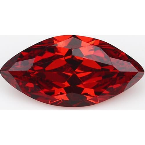 50PCS 1.5x3~10x20mm Marquise Shape Loose CZ Stone Garnet AAAAA Cubic zirconia Synthetic stone For Jewelry DIY Stone