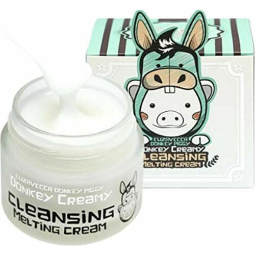 Elizavecca Donkey Creamy Cleansing Melting Cream 100g Moisturizing Deep Facial Cleaning Makeup Remover Cream Korean cosmetics